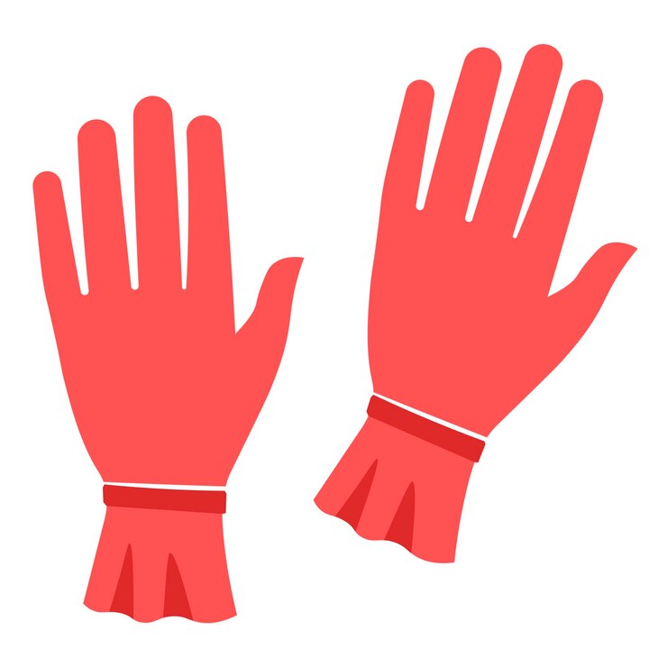 Vector guantes rojos de mujer para temporadas de otoño o invierno