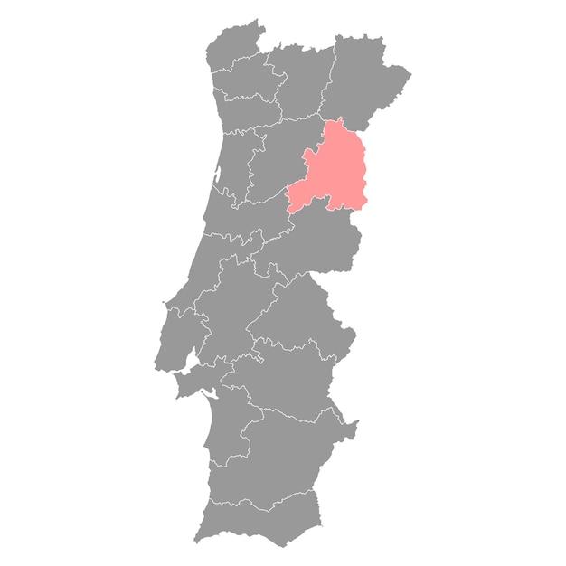 Guarda Mapa Distrito de Portugal Vector Ilustración