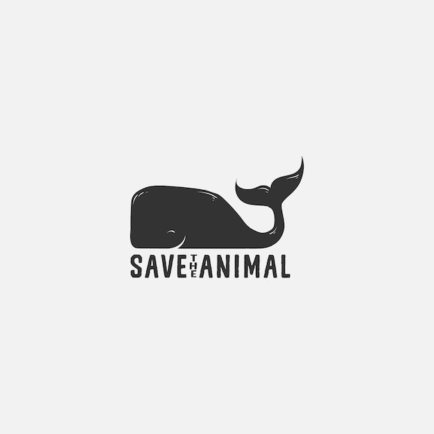 Guardar ballena animal logo ilustración