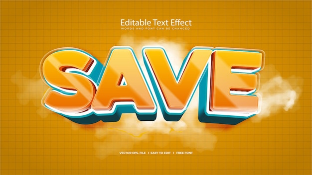 Guardar el diseño de efectos de texto editables en 3D