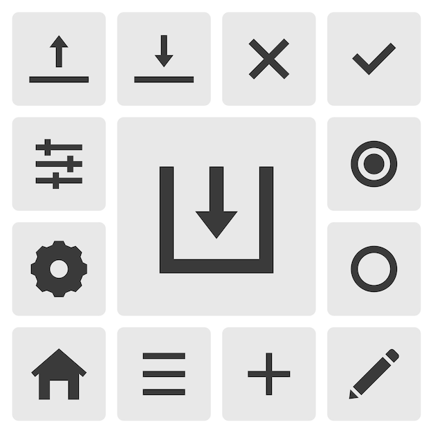 Guardar diseño de vectores de iconos Conjunto simple de iconos de aplicaciones de teléfonos inteligentes silueta icono negro sólido Aplicación de teléfono