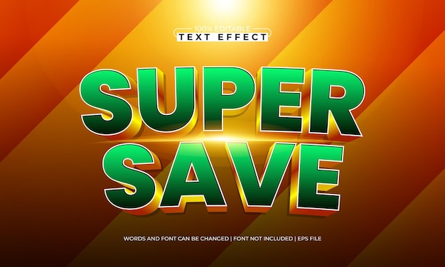 guardar efecto de texto súper editable con un estilo de texto de venta y oferta