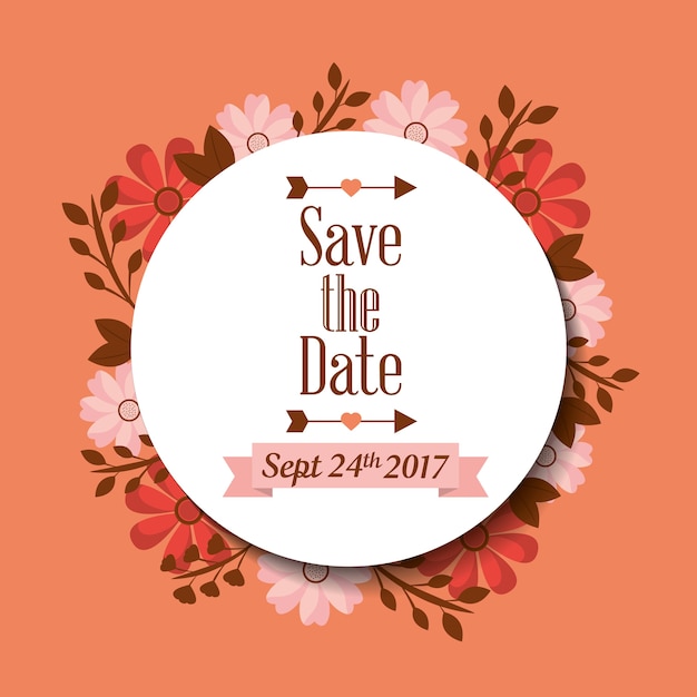 guardar la etiqueta floral de la tarjeta de felicitación de fecha