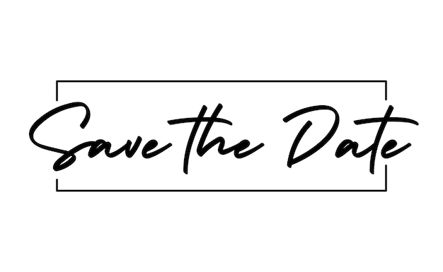 Guardar la fecha el texto caligráfico diseño elegante para la invitación