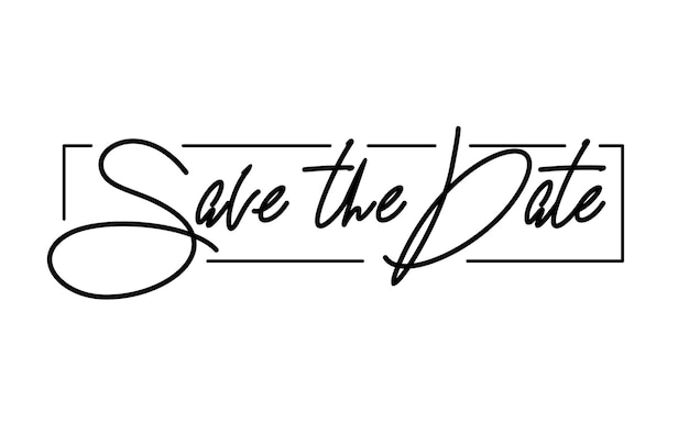 Guardar la fecha el texto caligráfico diseño elegante para la invitación