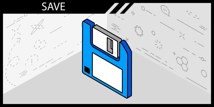 Vector guardar icono de diseño isométrico ilustración web vectorial concepto colorido 3d