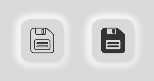 Guardar icono Floppy ilustración símbolo disco retro vector