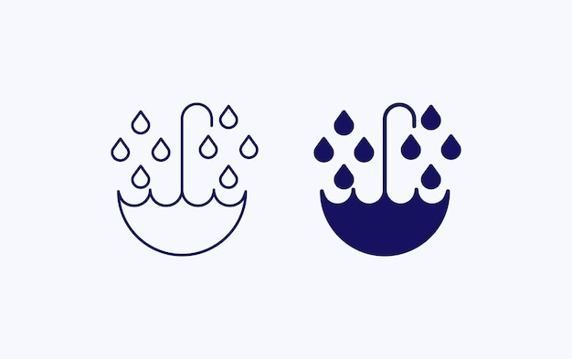 Guardar icono de ilustración de agua de lluvia