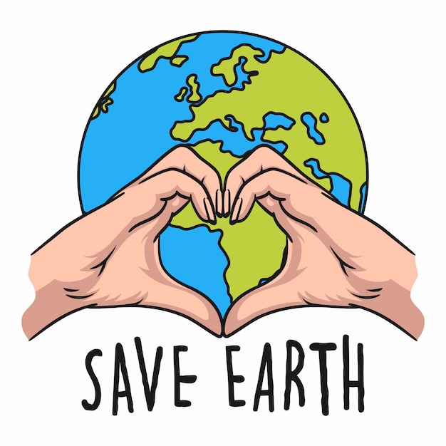 Guardar la ilustración del concepto de tierra. Amor la tierra
