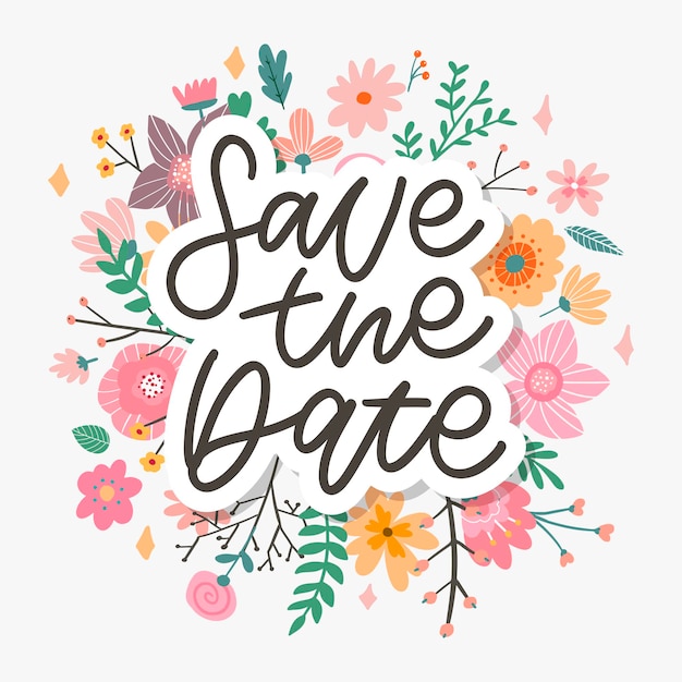 guardar las letras de la fecha, tarjeta de boda