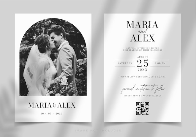Guardar la plantilla de la tarjeta de la fecha de la boda con espacio para la foto