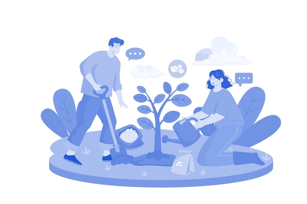 Guarde el concepto de ilustración del árbol sobre fondo blanco