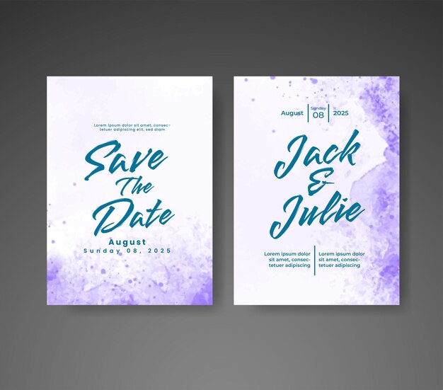 Guarde la fecha con el diseño de fondo de acuarela para su invitación