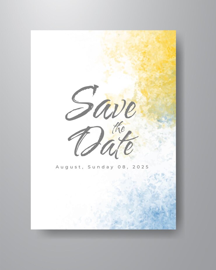 Vector guarde la fecha con fondo de acuarela. diseño para su invitación.
