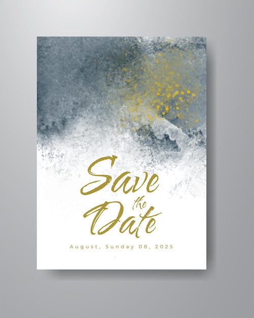 Guarde la fecha con fondo de acuarela. Diseño para su invitación.