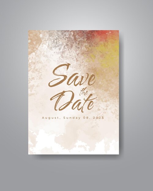 Guarde la fecha con fondo de acuarela. Diseño para su invitación.
