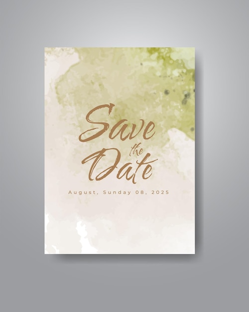 Guarde la fecha con fondo de acuarela. Diseño para su invitación.