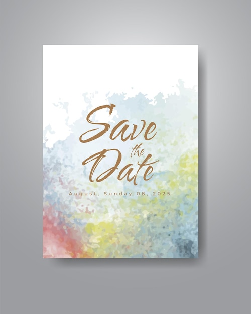 Guarde la fecha con fondo de acuarela. Diseño para su invitación.