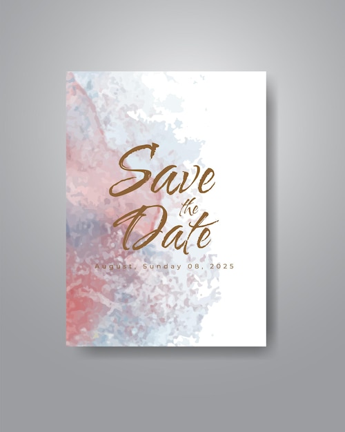 Guarde la fecha con fondo de acuarela. Diseño para su invitación.