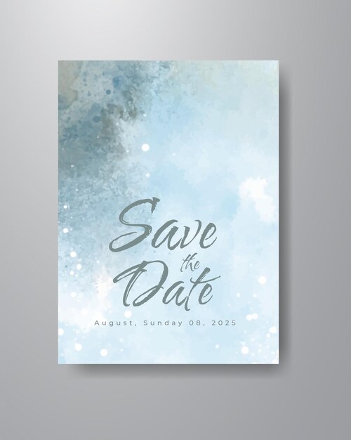 Guarde la fecha con fondo de acuarela. Diseño para su invitación.