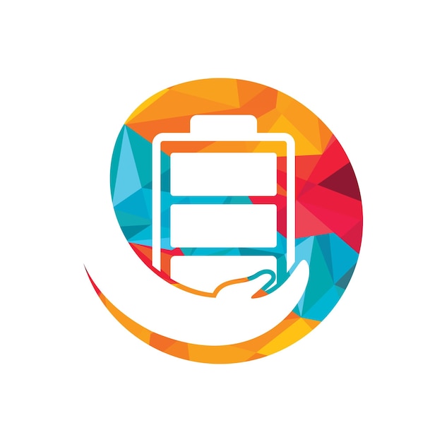 Guarde la ilustración de la plantilla del logotipo del vector de la batería