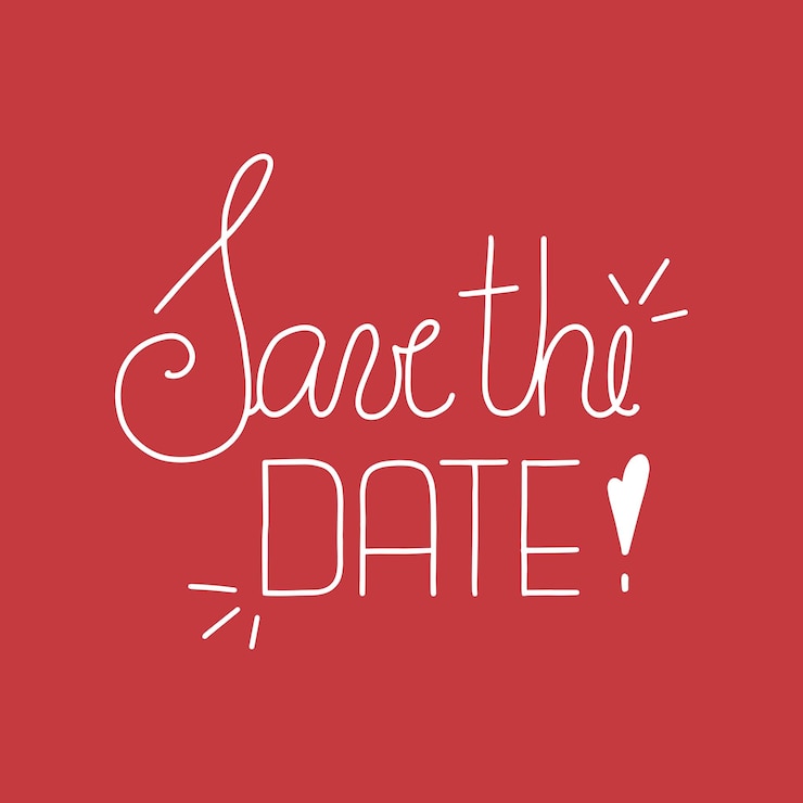 Vector guarde las letras de la fecha. perfecto para bodas, cumpleaños, invitaciones a fiestas. letras de mano.