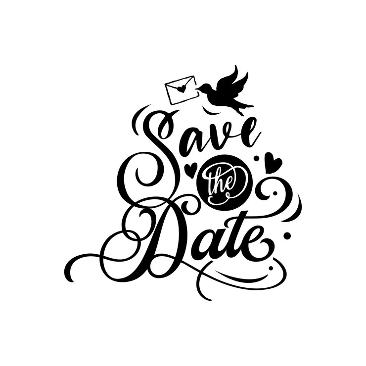 Vector guarde las letras de tipografía de citas de fecha para el diseño de camisetas