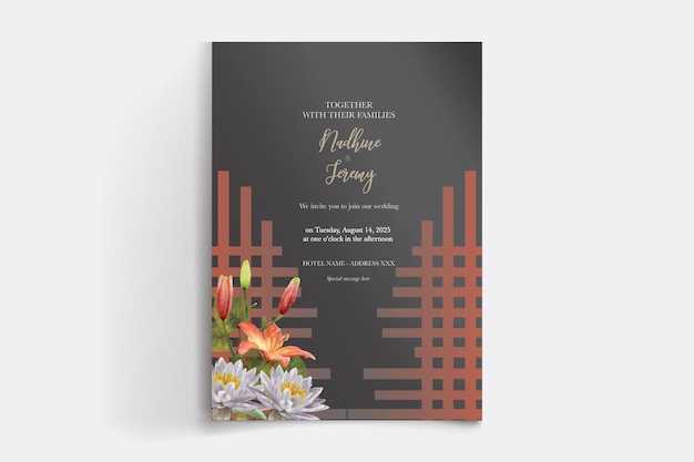 GUARDE LA PLANTILLA DE INVITACIÓN FLORAL FECHA