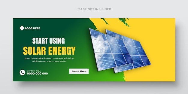 Vector guarde su panel solar de energía y su publicación en las redes sociales o su plantilla de publicación de portada de facebook