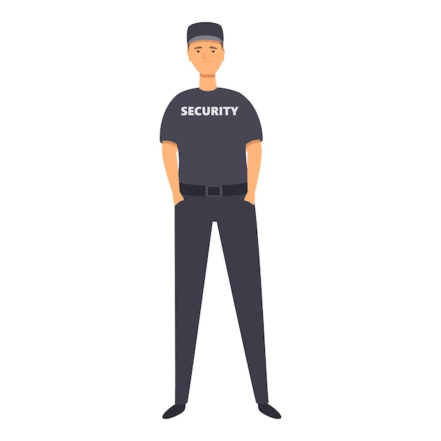 Guardia camisa icono dibujos animados vector policía hombre gente uniforme
