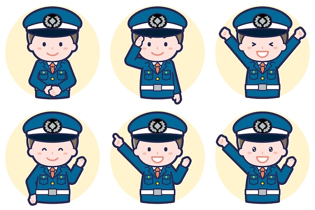 El guardia de seguridad masculino posa set_01