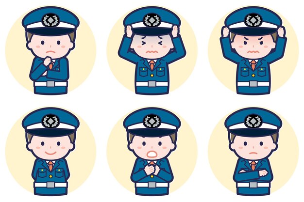 El guardia de seguridad masculino posa set_05