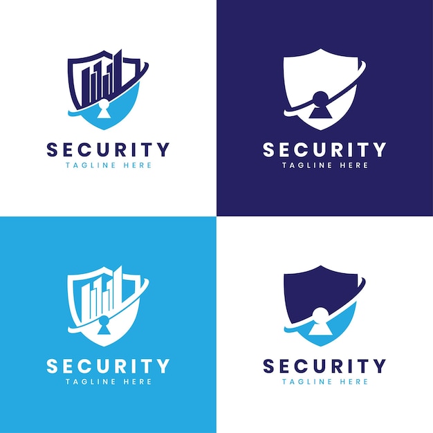 Los guardias de la ciudad seguridad bienes raíces edificio escudo diseño de logotipo concepto creativo moderno