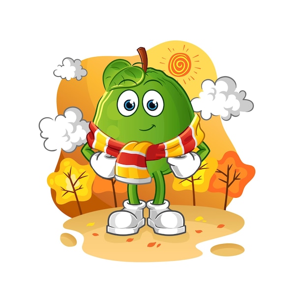 guayaba en otoño. vector de mascota de dibujos animados