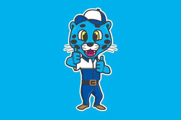 el guepardo azul de la mascota