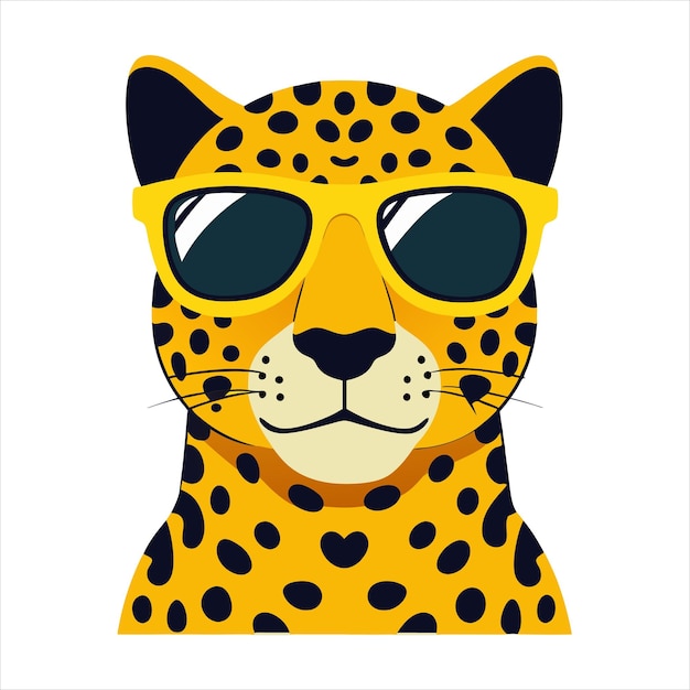 un guepardo con gafas de sol y una imagen de un leopardo