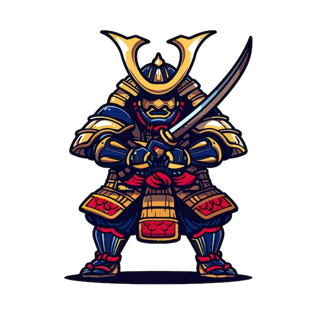 El guerrero de la corriente Anime Samurai Mascota