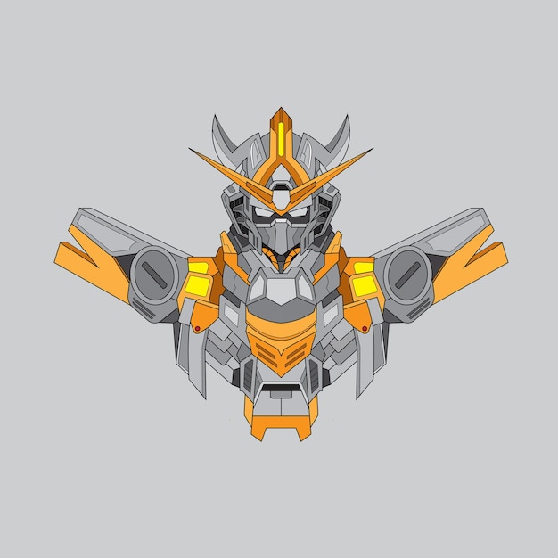 Guerrero cyborg robot caballero fondo aislado Perfecto para TShirt Design mascota y Esport logo
