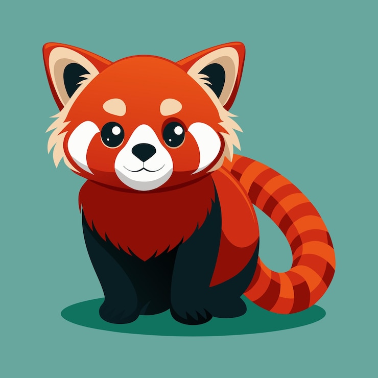 Vector el guerrero panda rojo diseño vectorial ilustración artística