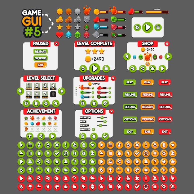 Vector gui del juego