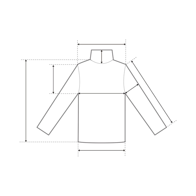 Guía de ajuste de tallas de ropa vectorial