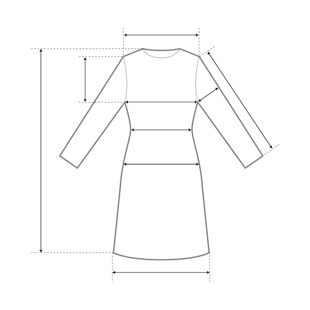 Vector guía de ajuste de tallas de ropa vectorial