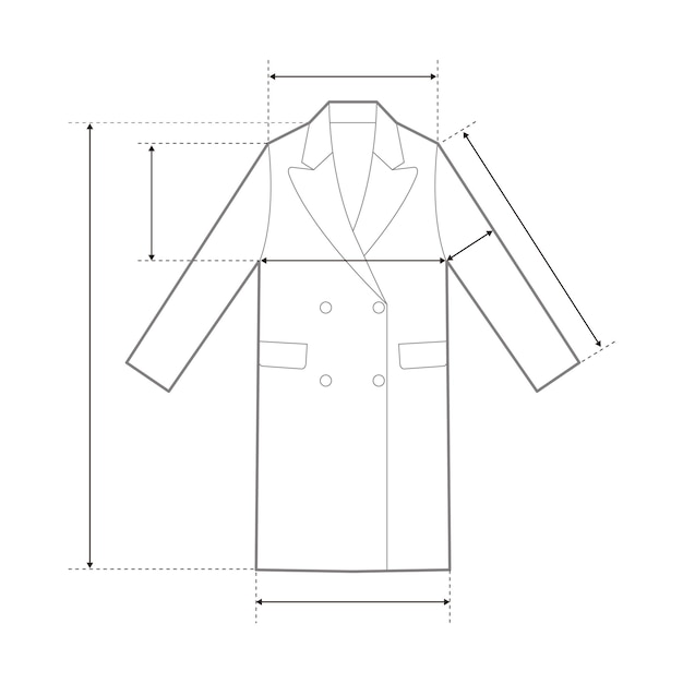 Vector guía de ajuste de tallas de ropa vectorial