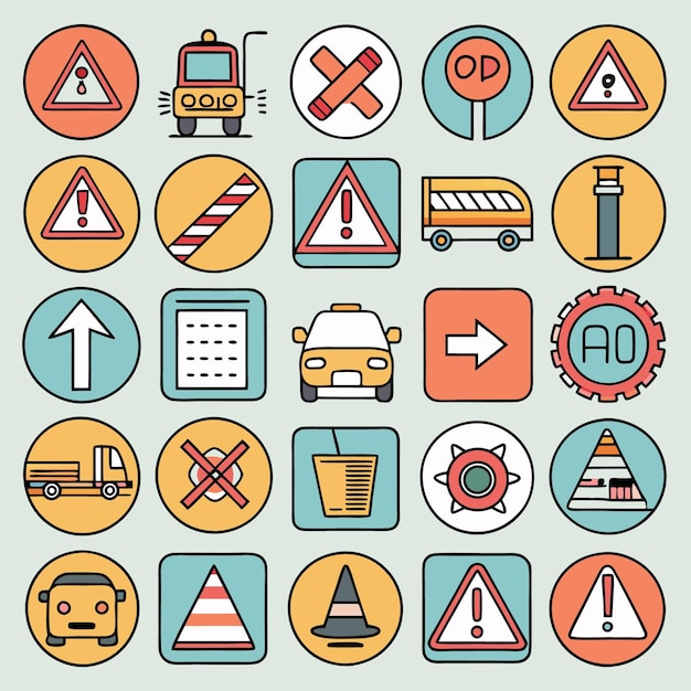 Guía completa de señales de tráfico y símbolos de la carretera ilustrados