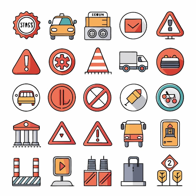 Guía completa de señales de tráfico y símbolos de la carretera ilustrados