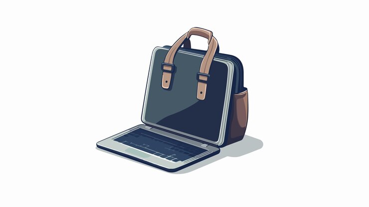 Vector guía definitiva para la educación en línea laptop mochila libro suministros escolares