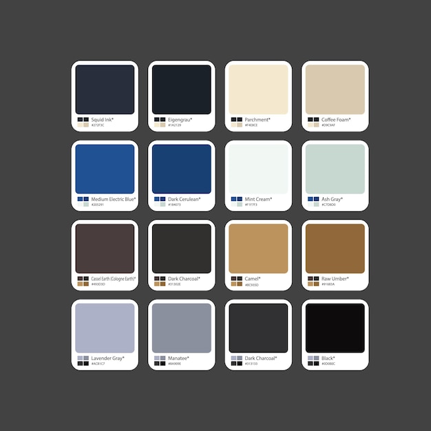Guía moderna de combinación de colores con hexadecimal