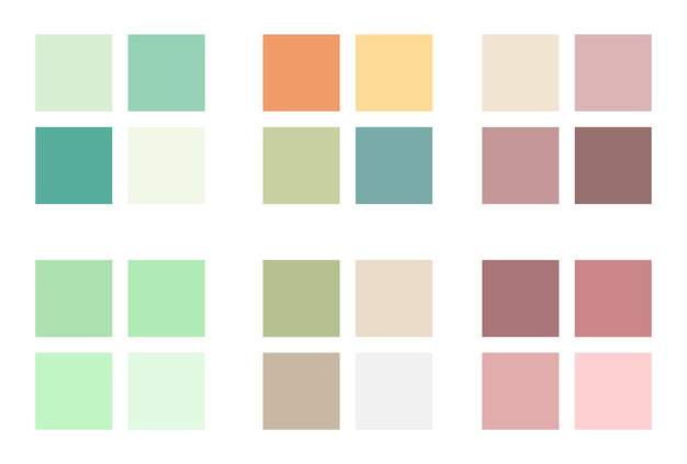 Guía de paleta de colores abstractos