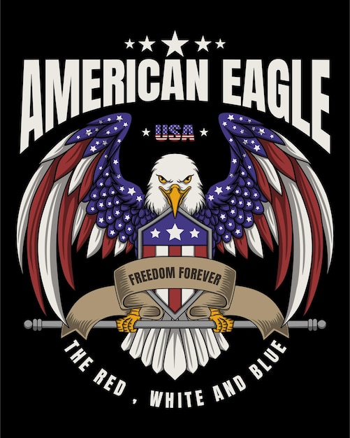 Águila América libertad para siempre vector ilustración
