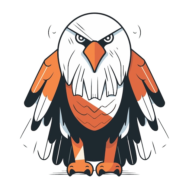 Águila calva símbolo de América Ilustración vectorial sobre fondo blanco